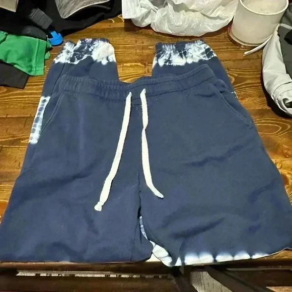 Madewell (Re)sourced Cotton Tie-Dye Retro Sweatpant Jogger Blue/White Size Small - Picture 2 of 3